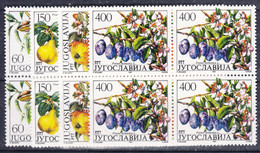 Yugoslavia Republic 1987 Flora Fruits Mi#2221-2224 Mint Never Hinged Pieces Of 4 - Unused Stamps