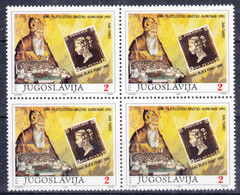 Yugoslavia Republic 1990 Stamps Day Mi#2451 Mint Never Hinged Piece Of 4 - Unused Stamps