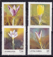 Yugoslavia Republic 1991 Flowers Mi#2467-2470 Mint Never Hinged - Unused Stamps