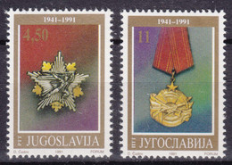 Yugoslavia Republic 1991 Soldier Medals Mi#2486-2487 Mint Never Hinged - Unused Stamps