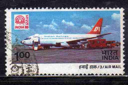 INDIA INDE 1979 AIR POST MAIL AIRMAIL POSTA AEREA 80 EMBLEM BOEING 737 1r USED USATO OBLITERE' - Poste Aérienne