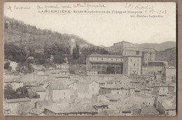 CPA 07 - LARGENTIERE - Ecole Supérieure De Filles Et Hospice TB PLAN De Près Avec Détails Maisons TB Oblitération 1902 - Largentiere