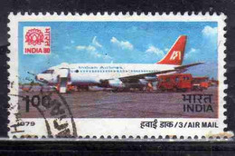 Delcampe - INDIA INDE 1979 AIR POST MAIL AIRMAIL POSTA AEREA 80 EMBLEM BOEING 737 1r USED USATO OBLITERE' - Luftpost