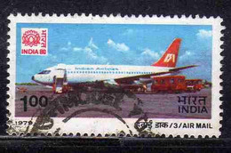 Delcampe - INDIA INDE 1979 AIR POST MAIL AIRMAIL POSTA AEREA 80 EMBLEM BOEING 737 1r USED USATO OBLITERE' - Luftpost