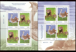 Romania 2021 Europa CEPT  Fauna National Wildlife  2Sheetlets**MNH (Type A+B) - Unused Stamps