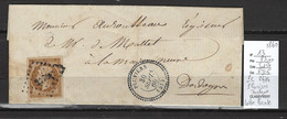 France - Lettre Locale PC 2474 - PLUVIERS - Dordogne - 1860 - Yvert 13 - Type 22 - 1849-1876: Classic Period
