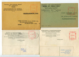 1941/47 4 Kaarten GEZINSVERGOEDINGEN - GEBOORTEPREMIEN Brussel - MUTUELLE SYNDICATS REUNIS - Ref 11 - ...-1959