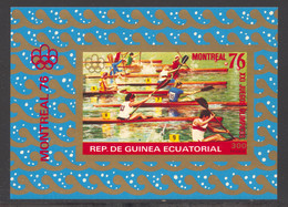 Guinea, Equatorial, 1976, Olympic Summer Games Montreal, Canoeing, Imperforated, MNH, Michel Block 210 - Guinea Ecuatorial