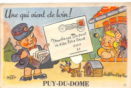 63-PUY-DE-DOME- CARTE A SYSTEME DEPLIANTE - UNE QUI VIENT DE LOIN ! - Other & Unclassified