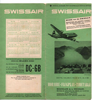 SWISSAIR HORAIRE FLUGPLAN TIMETABLE 1952 AVIATION SUISSE  DC-6B - Europe
