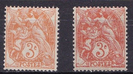 FR7004 - FRANCE – 1900 – BLANC TYPE - Y&T # 109/109a - Unused Stamps