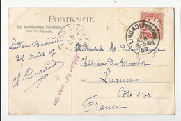 Allemagne Germany Bavière Linau Bodensee Cachet Maritime Bateau" Lindaner Hof " Marcophilie 1907 - Lindau A. Bodensee