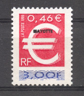 Mayotte, 1999, Introduction Of The Euro, MNH, Michel 68 - Altri & Non Classificati