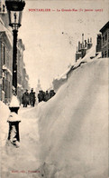 Pontarlier Grande-Rue 31 Janvier 1907 Ville Enneigé Neige Snow Hiver Doubs Cpa Voyagée En 1908 En B.Etat - Pontarlier