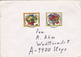 1977, Deutsche Bundespost Berlin, "Jahreszeitliche Blumensträuße", Echt Gelaufen - Privé Briefomslagen - Gebruikt