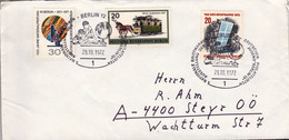 1972, Berlin,"100 Jahre Materialprüfung + Pferde - Straßenbahn + Tag Der Briefmarke", SST., Echt Gelaufen - Buste Private - Usati
