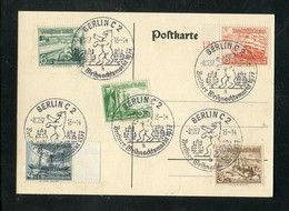 Deutsches Reich / 1937 / Karte SSt. "BERLIN, Weihnachtsmarkt", Rs. Propaganda-Abbildung (E589) - Cartas