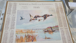 CALENDRIER 1935 /CHASSE AUX CANARDS - Petit Format : 1921-40