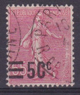 FRANCE - 224  VARIETE 50C SUR 65C O ZERO CASSE FORMANT C OBL USED - Used Stamps