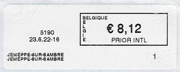 Belgium 2022 registered Priority Cover From Jemeppe-sur-Sambre To Brazil Meter Stamp Cognitive Solution Barcode Blaster - Lettres & Documents