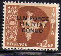 INDIA INDE 1962 1965 1963 UN FORCE CONGO 2np  MLH - Ongebruikt