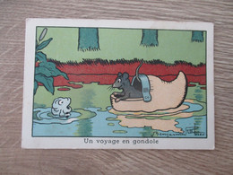 PETITE CARTE ILLUSTRATEUR BENJAMIN RABIER UN VOYAGE EN GONDOLE  PUBLICITE BLEDINE DOS - Rabier, B.