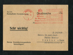 Deutsches Reich / 1935 / Freistempel "MAGDEBURG, Allianz", Rs. Zudruck "Haftpflicht-Versicherung" (E619) - Marcofilia - EMA ( Maquina De Huellas A Franquear)