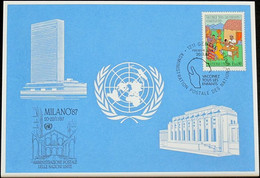 UNO GENF 1987 Mi-Nr. 178 Blaue Karte - Blue Card - Lettres & Documents