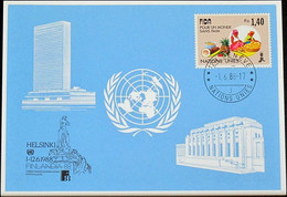 UNO GENF 1988 Mi-Nr. 184 Blaue Karte - Blue Card - Lettres & Documents