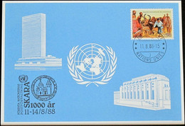 UNO GENF 1988 Mi-Nr. 185 Blaue Karte - Blue Card - Briefe U. Dokumente