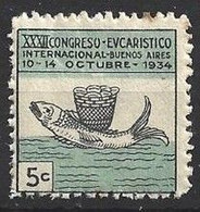 Argentina 1934 International Eucaristic Congress Religion MNH Cinderella * Some Dots - Unused Stamps