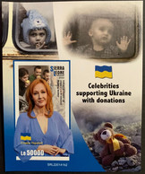 Sierra Leone 2022 Joanne Rowling Supporting Ukraine With Donations Imperforated Block - Marionetas