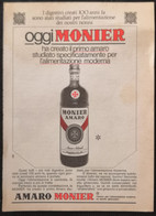 1965 - Amaro MONIER - 1 Pag. Pubblicità Cm. 13 X 18 - Alcoolici