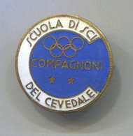 Ski Skiing - Olympic Olympiade, Ski School Compagnoni Del Cevedale Italy, Old Pin Badge Abzeichen, Enamel - Sports D'hiver