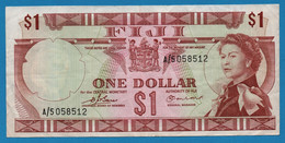 FIJI 1 DOLLAR ND (1974) # A/5 058512 P# 71a Signatures: Barnes & Earland QEII - Figi
