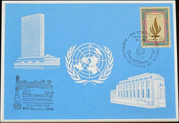 UNO GENF 1988 Mi-Nr. 188 Blaue Karte - Blue Card - Storia Postale