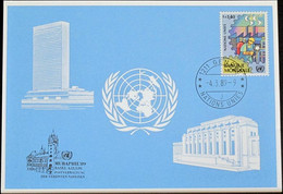 UNO GENF 1989 Mi-Nr. 190 Blaue Karte - Blue Card - Cartas & Documentos