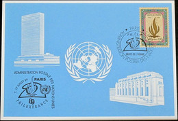 UNO GENF 1989 Mi-Nr. 195 Blaue Karte - Blue Card - Cartas & Documentos