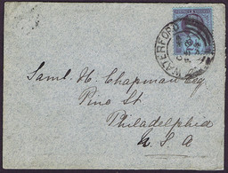 Ireland Waterford 1895 Cover To Philadelphia With Jubilee 2½d Tied By WATERFORD FE 26 95 Cds, Addressed To S Chapman - Non Classés