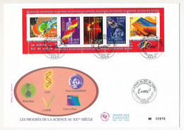 France - FDC - Siècle Fil Du Timbre - Progrès De La Science Au XX° Siècle - Paris - 22/09/2001 - Briefe U. Dokumente