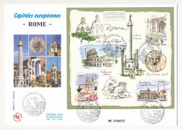 France - FDC - Capitales Européennes - Bloc "Rome" - Paris - 7/11/2002 - Cartas & Documentos