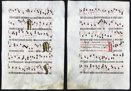 Seltenes, Sehr Großes Original Pergament-Blatt Aus Einer Antiphonar-Handschrift Des 15. Jahrhunderts / Very Ra - Theater & Drehbücher