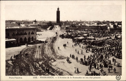 CPA Marrakesch Marokko, L'Avenue De La Koutoubia Et Son Etat Primitif - Altri