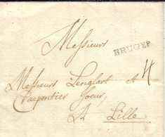 1756 - Lettre En Port Du De BRUGES    23 Mm Noir   Taxe 4  Pour Lille - 1714-1794 (Oostenrijkse Nederlanden)