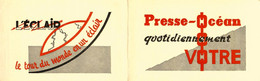 Petit Calendrier Ancien Publicitaire Illustré 1967 * Journal Presse Océan & L'Eclair * Calendar - Petit Format : 1961-70