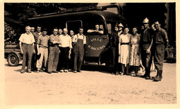 Ancenis * Les Sapeurs Pompiers Et Leur Camion * Thème Fireman Pompier * Photo Ancienne - Ancenis