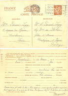 GUERRE 39-45 CARTE INTERZONE IRIS De COURBEVOIE SEINE 10-3-1941 => MONTIGNAC-S-VEZERE DORDOGNE - Oorlog 1939-45