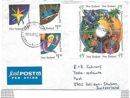 101 - 79 - Enveloppe Envoyée De Auckland En Suisse 1992 - Cartas & Documentos