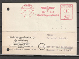 Heidelberg 24.01.52 Heinrich Fuchs Waggonfabrik AG - Poststempel - Freistempel
