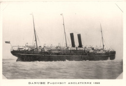 DANUBE * Carte Photo * Bateau Paquebot Commerce Cargo * Compagnie Société RMSP - Steamers